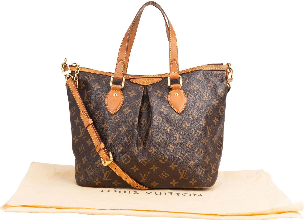 Louis Vuitton Louis Vuitton Canvas Monogram Palermo PM Handbag Bruin