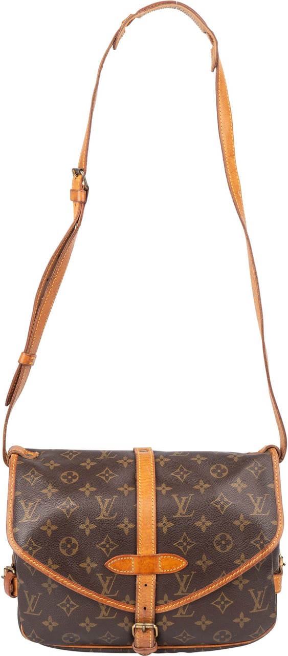 Louis Vuitton Louis Vuitton Canvas Monogram Saumur 30 Crossbody Bag Bruin