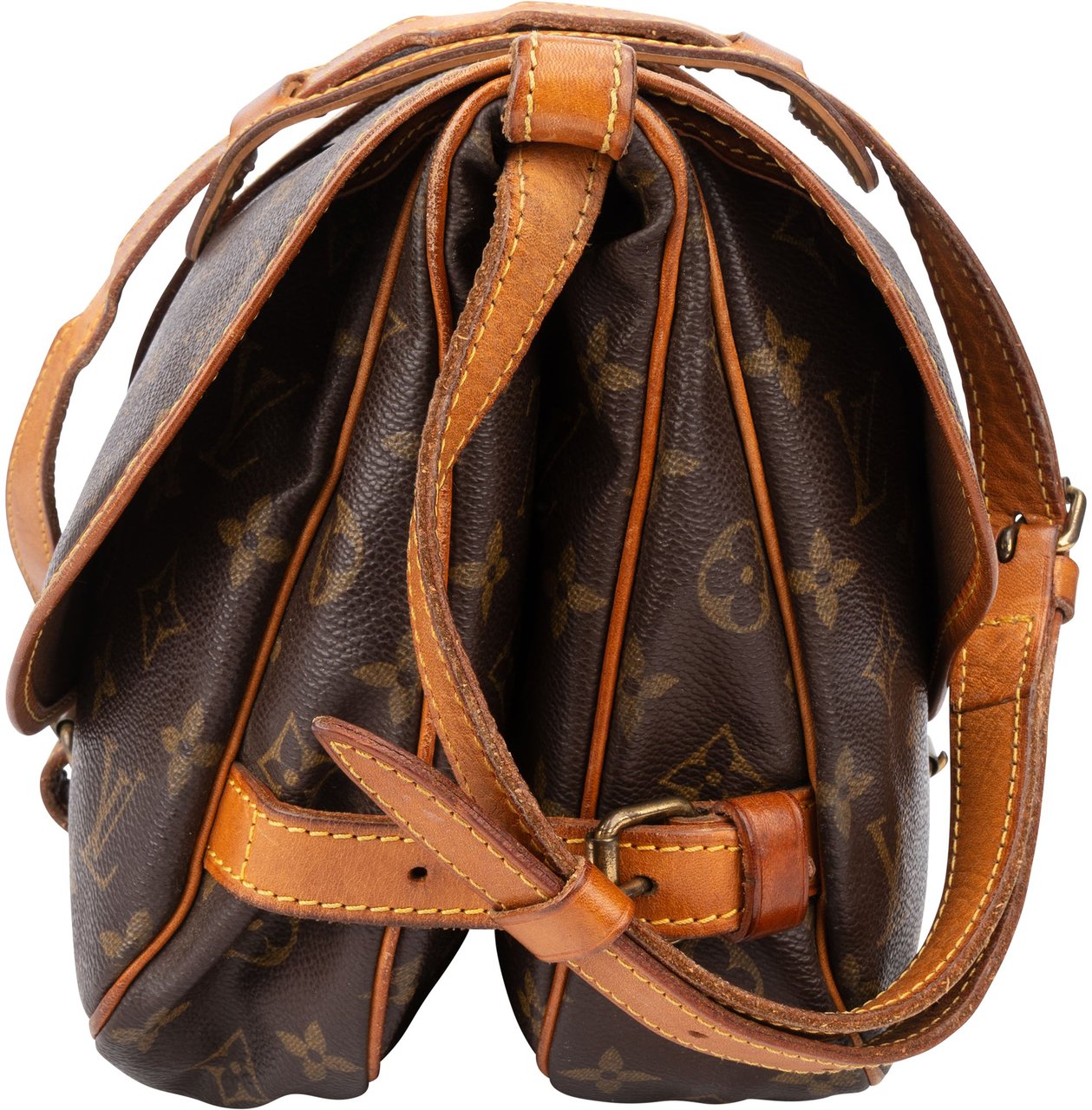 Louis Vuitton Louis Vuitton Canvas Monogram Saumur 30 Crossbody Bag Bruin