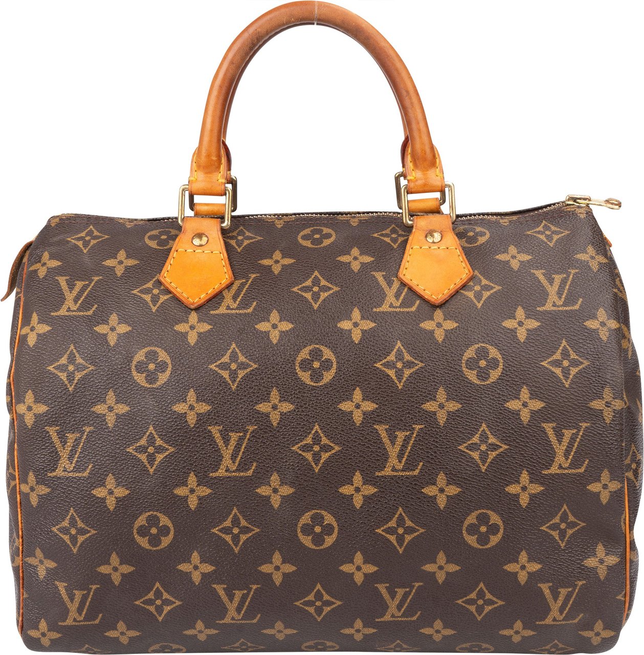 Louis Vuitton Louis Vuitton Canvas Monogram Speedy 30 Handbag Bruin