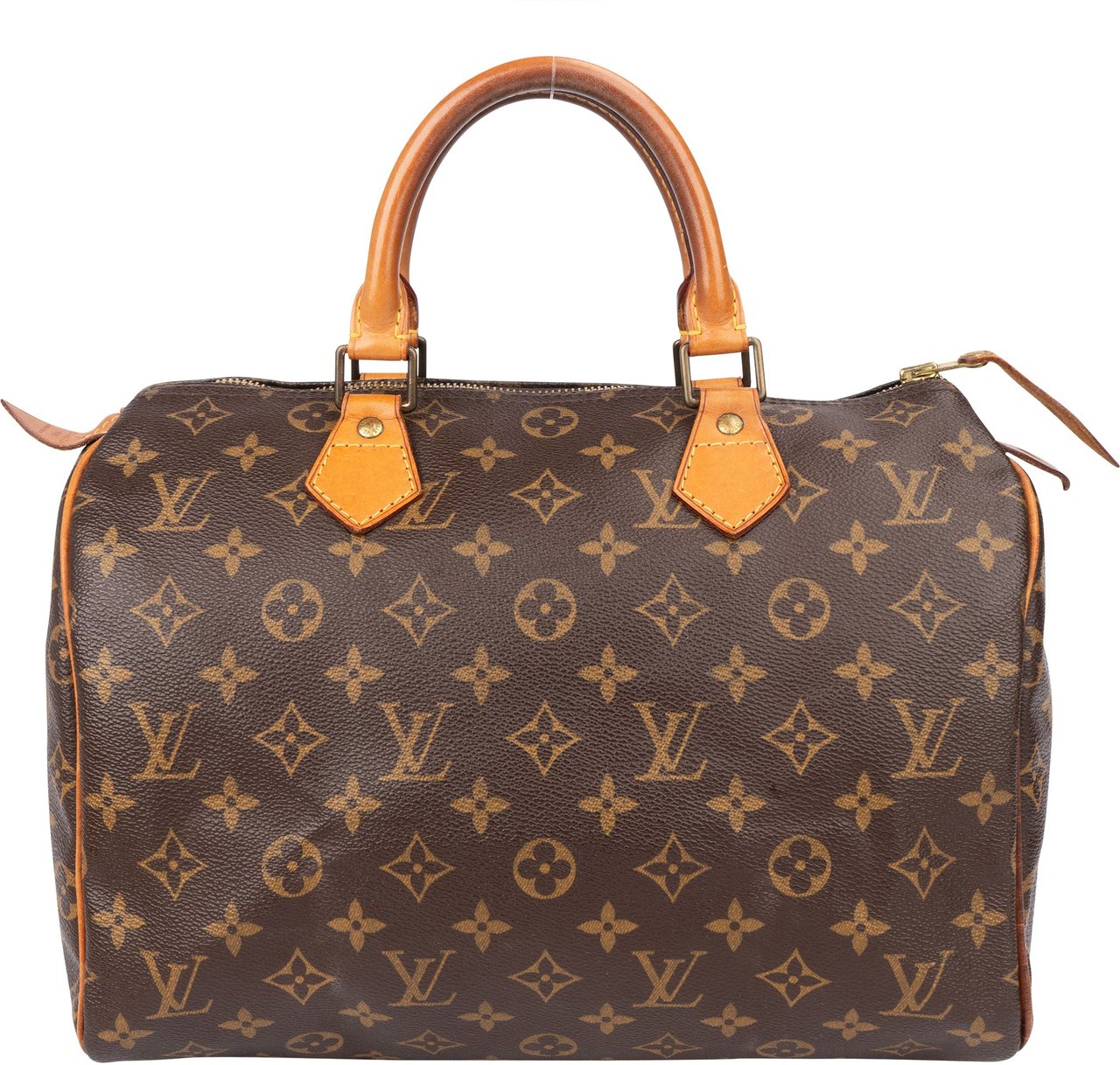 Louis Vuitton Louis Vuitton Canvas Monogram Speedy 30 Handbag Bruin
