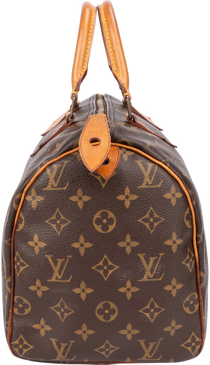 Louis Vuitton Louis Vuitton Canvas Monogram Speedy 30 Handbag Bruin