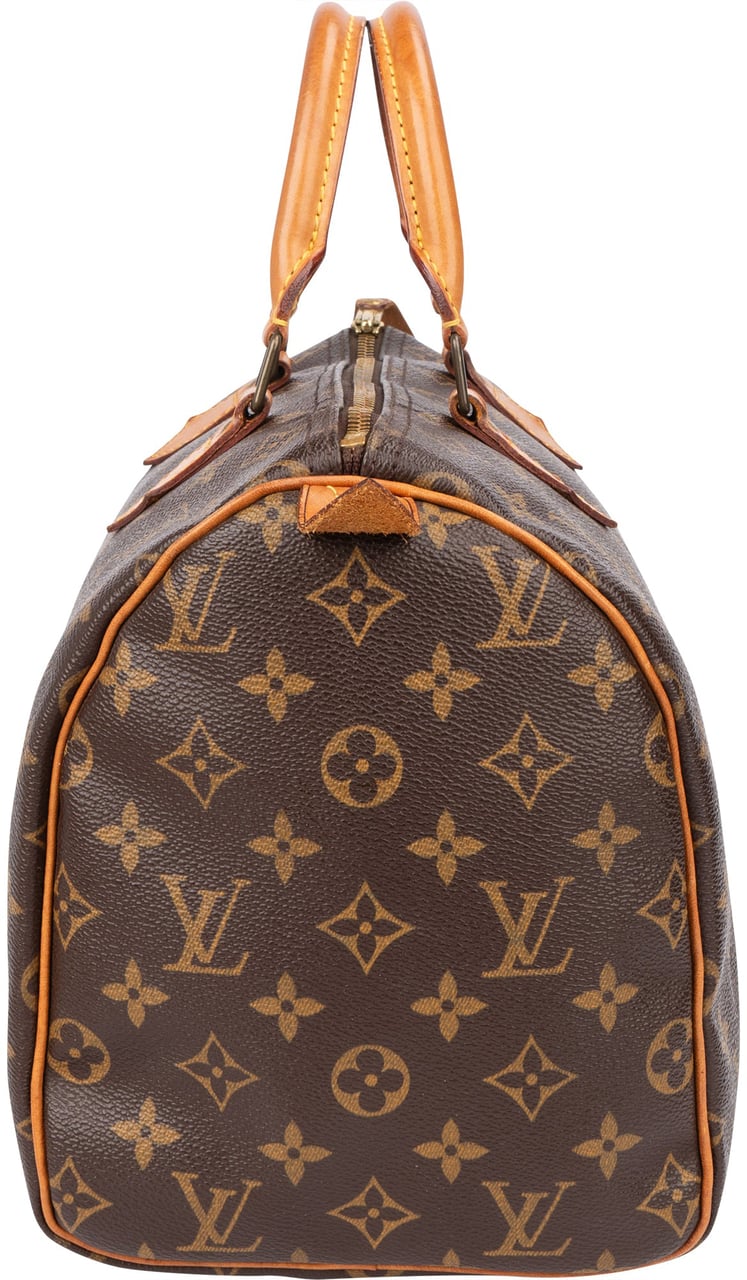 Louis Vuitton Louis Vuitton Canvas Monogram Speedy 30 Handbag Bruin
