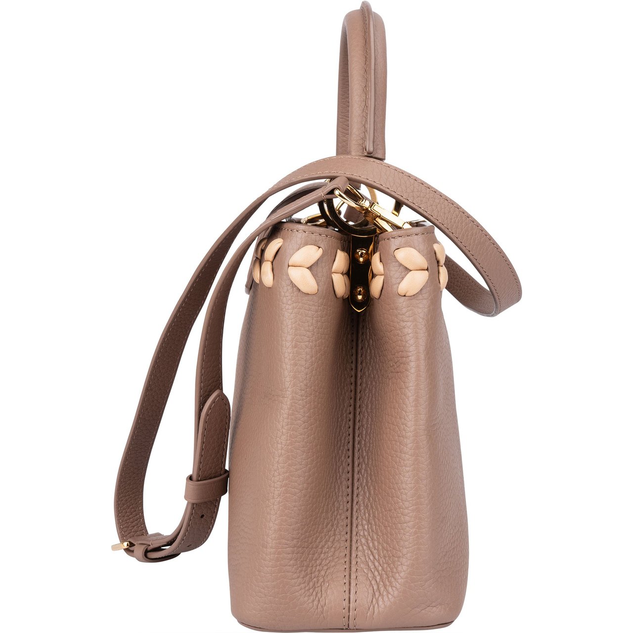 Louis Vuitton Louis Vuitton Braided Taurillon Leather Capucines PM Handbag Roze