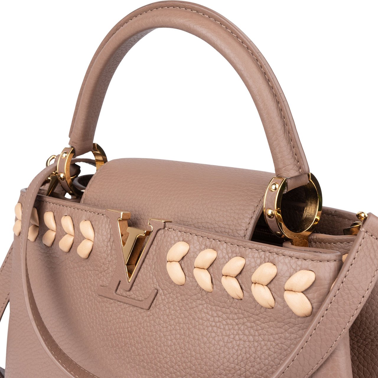 Louis Vuitton Louis Vuitton Braided Taurillon Leather Capucines PM Handbag Rood