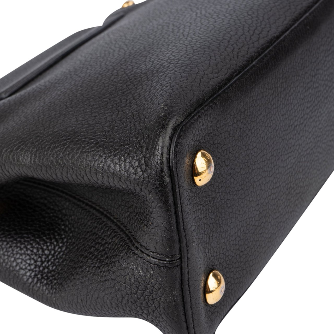 Louis Vuitton Noir Taurillon Pins Capucines PM Handbag Zwart