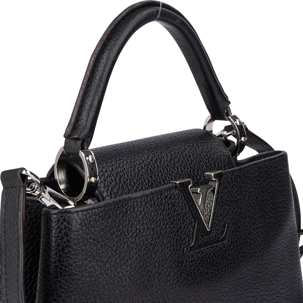 Louis Vuitton Louis Vuitton Noir Taurillon Capucines BB Handbag Zwart