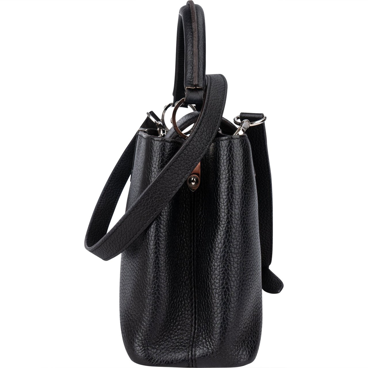 Louis Vuitton Louis Vuitton Noir Taurillon Capucines BB Handbag Zwart