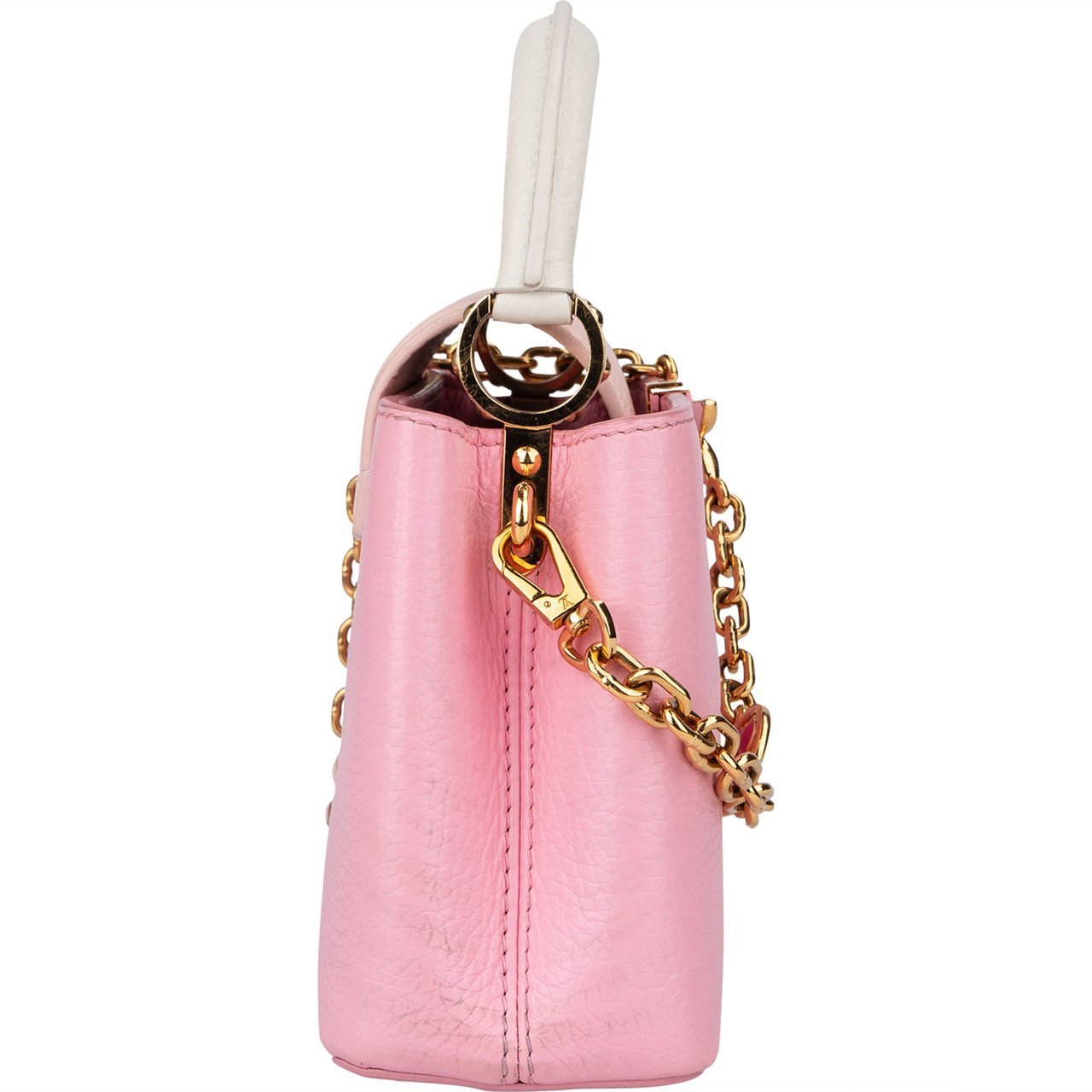 Louis Vuitton Louis Vuitton Bicolor Taurillon Flower Chain Mini Capucines Handbag Rood