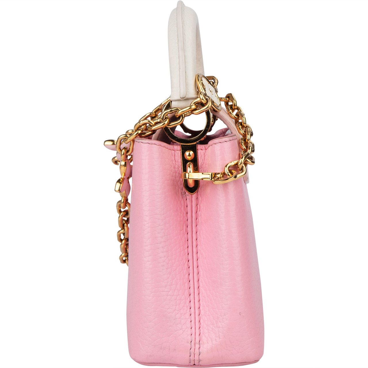 Louis Vuitton Louis Vuitton Bicolor Taurillon Flower Chain Mini Capucines Handbag Rood