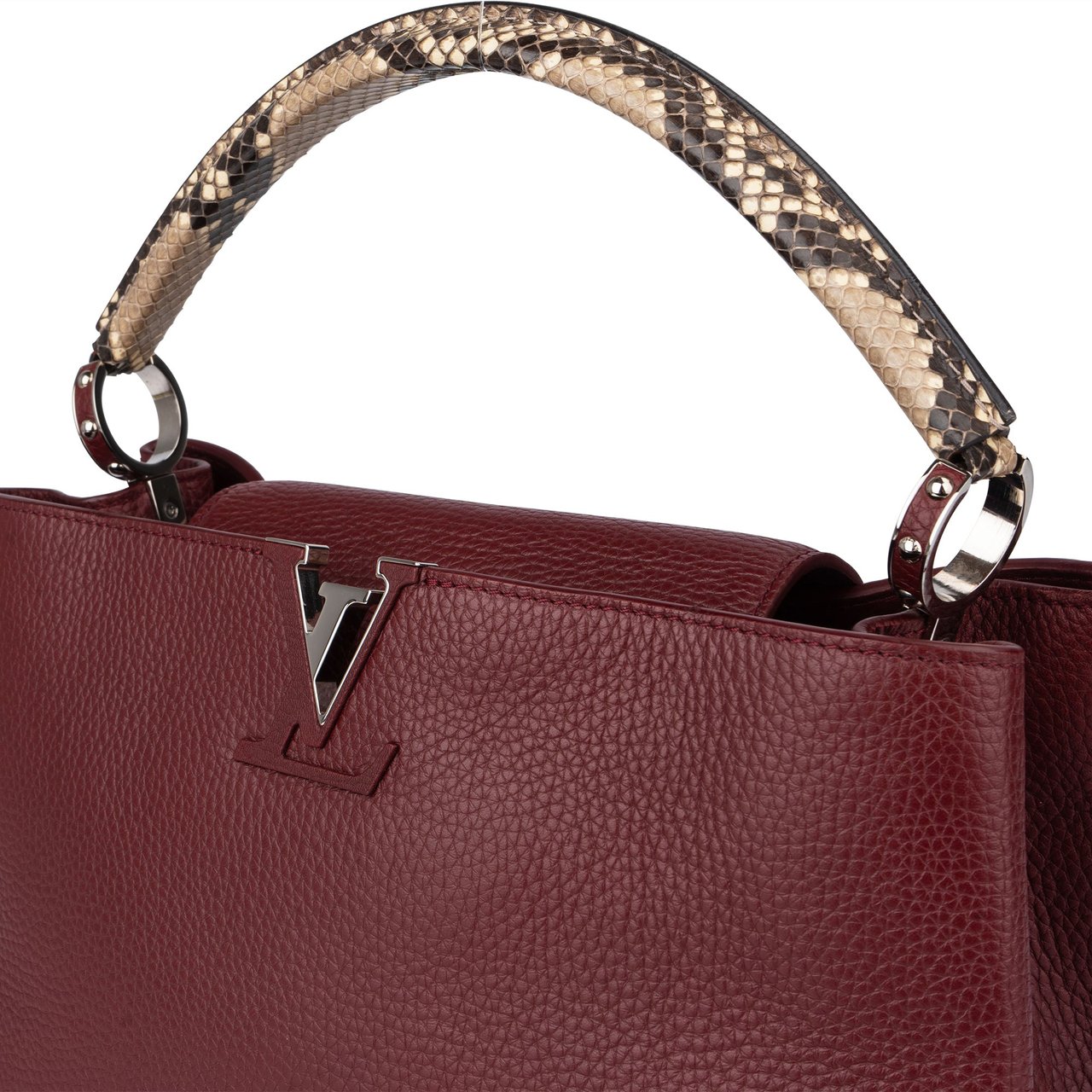 Louis Vuitton Louis Vuitton Bordeaux Taurillon Python Parnasséa Capucines GM Handbag Divers