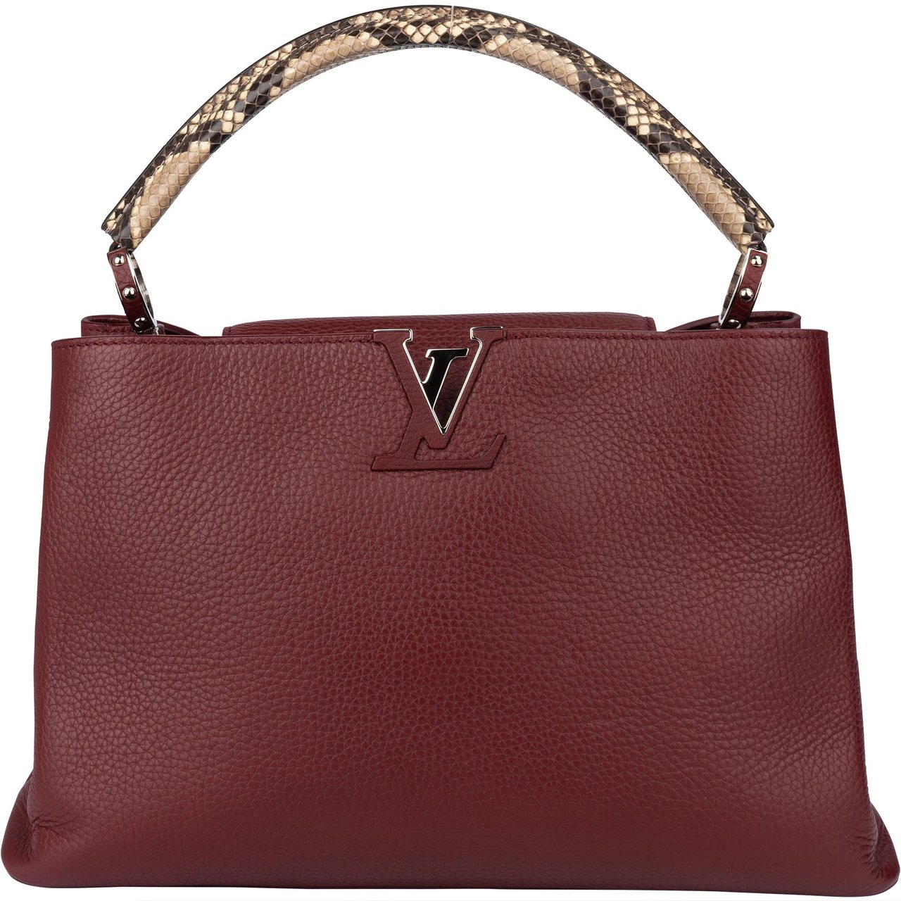 Louis Vuitton Louis Vuitton Bordeaux Taurillon Python Parnasséa Capucines GM Handbag Divers