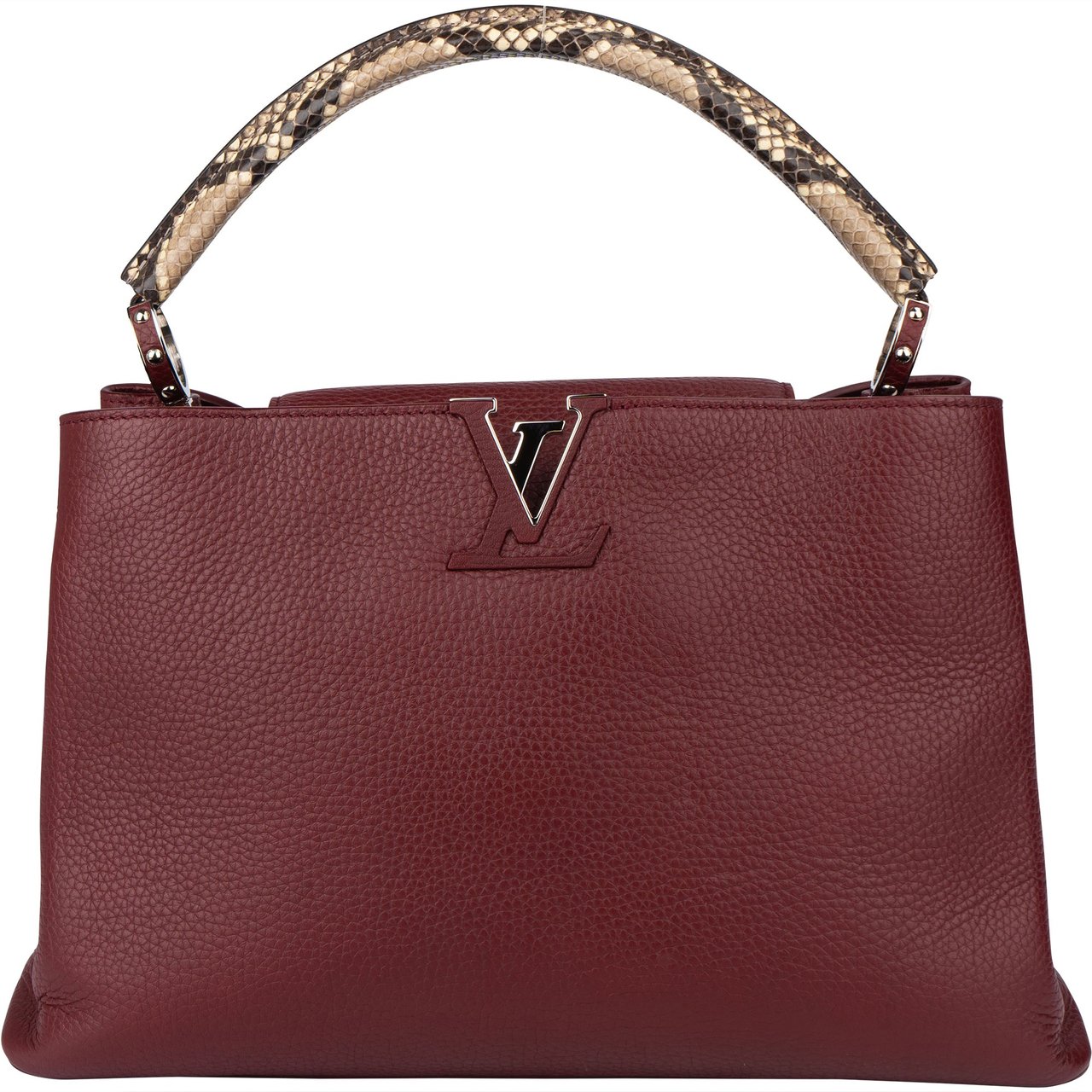 Louis Vuitton Louis Vuitton Bordeaux Taurillon Python Parnasséa Capucines GM Handbag Divers