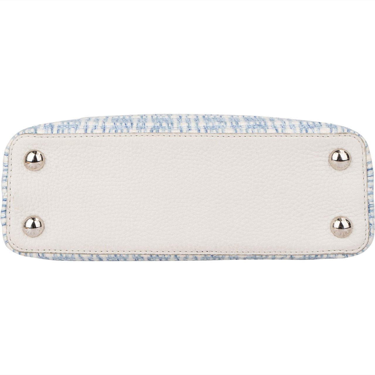 Louis Vuitton Louis Vuitton Bleu Blanco Tweed Capucines BB Handbag Blauw