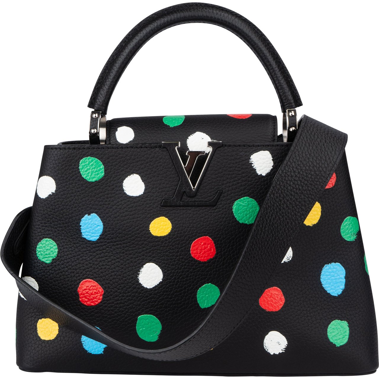Louis Vuitton Louis Vuitton x Yayoi Kusama Dots Capucines MM Handbag Zwart