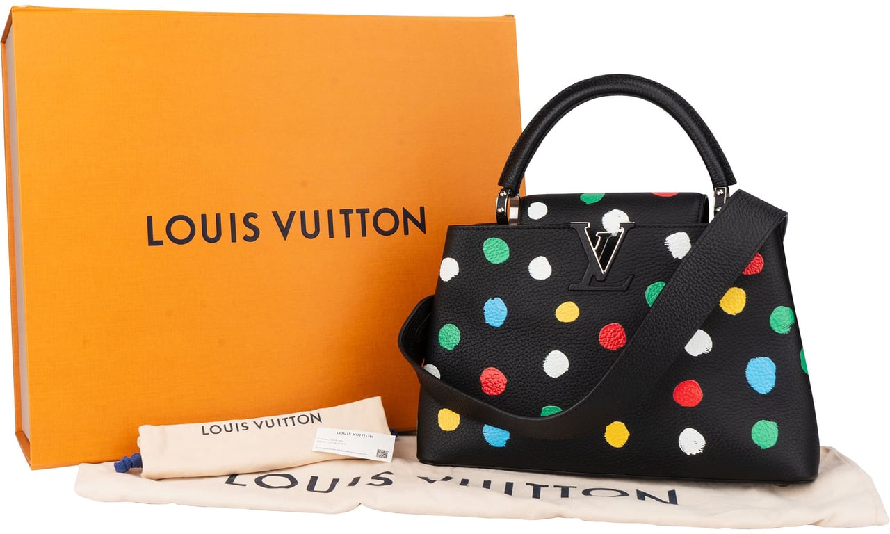Louis Vuitton Louis Vuitton x Yayoi Kusama Dots Capucines MM Handbag Zwart