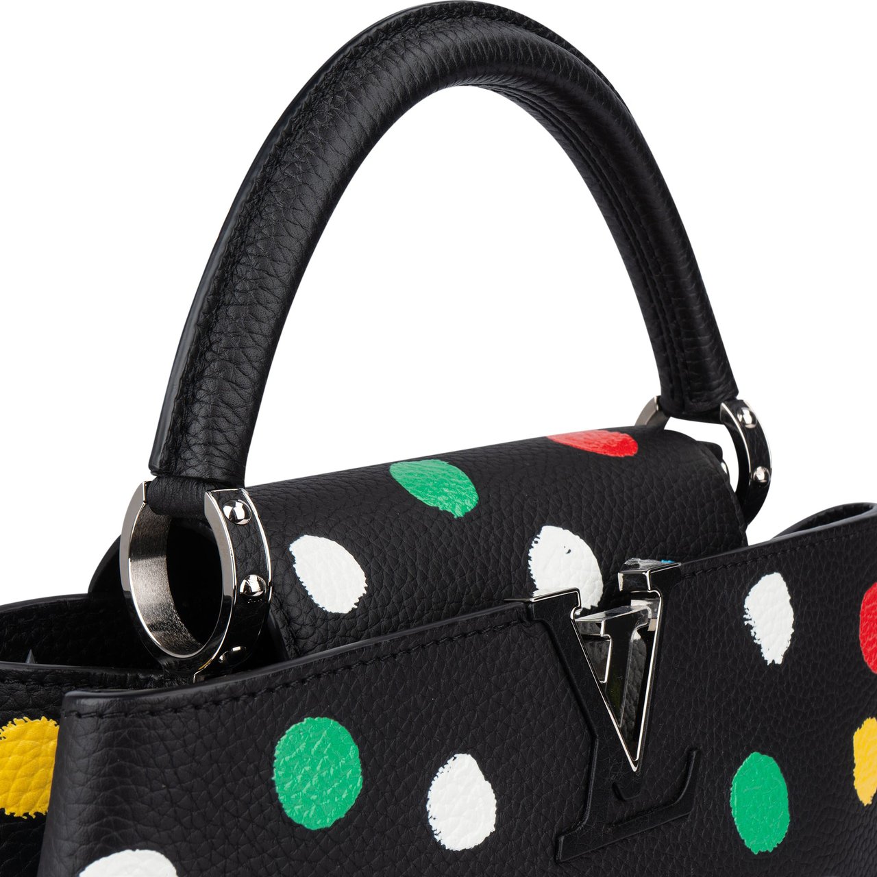 Louis Vuitton Louis Vuitton x Yayoi Kusama Dots Capucines MM Handbag Zwart