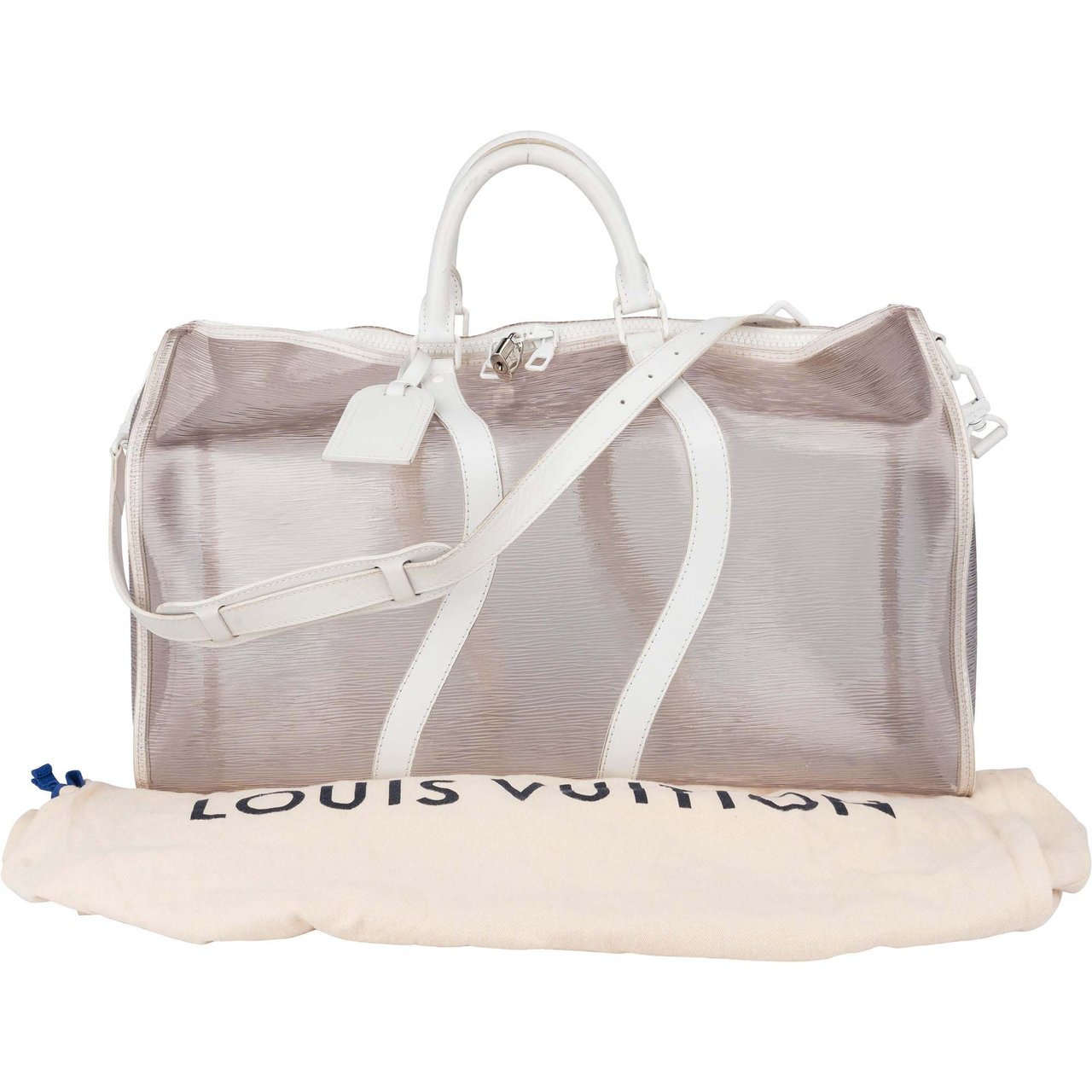 Louis Vuitton Transparent Wavy Epi Keepall 50 Bandouliere Wit