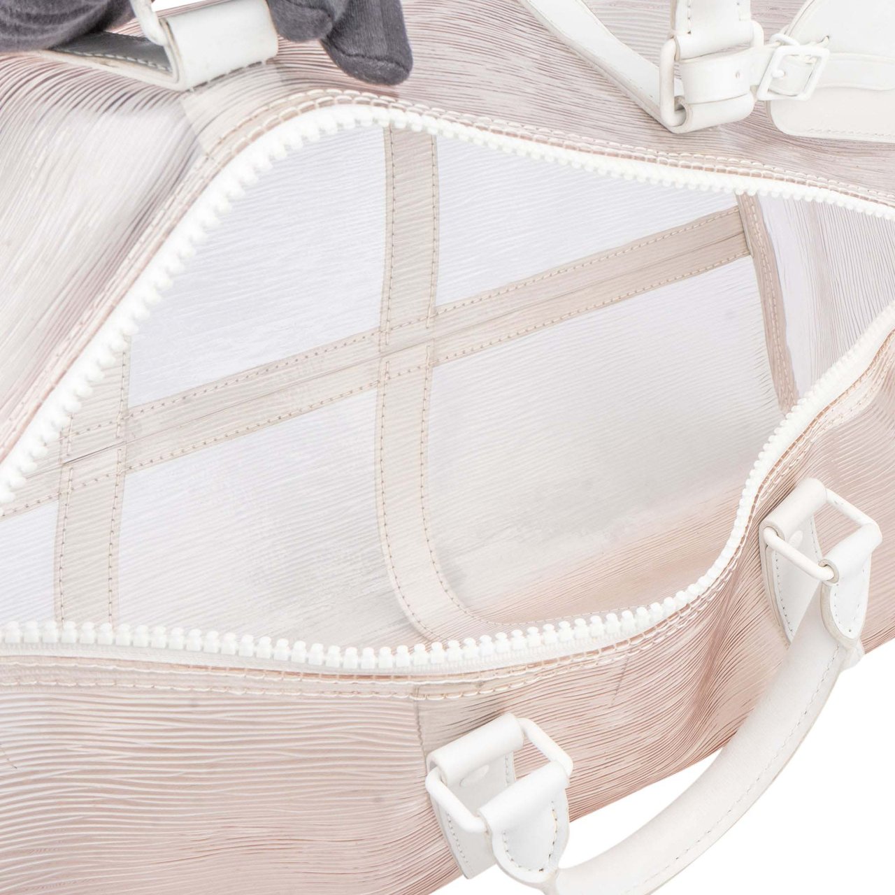 Louis Vuitton Transparent Wavy Epi Keepall 50 Bandouliere Wit