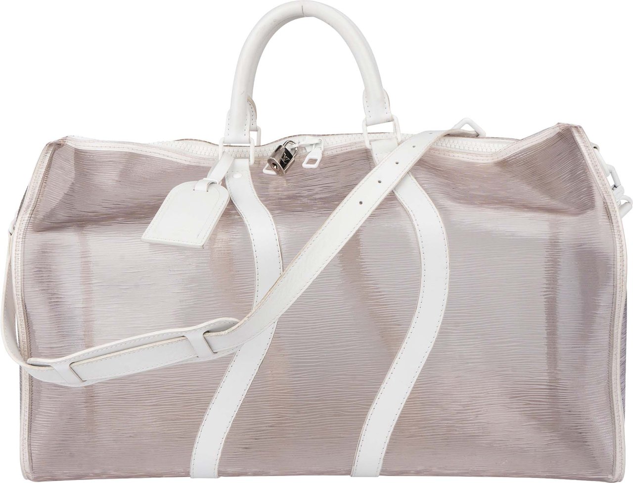 Louis Vuitton Transparent Wavy Epi Keepall 50 Bandouliere Wit