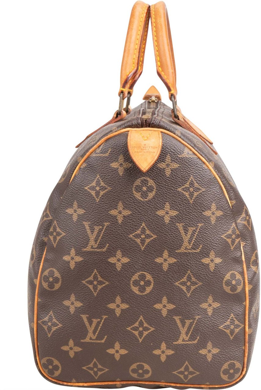 Louis Vuitton Louis Vuitton Canvas Monogram Speedy 35 Handbag Bruin