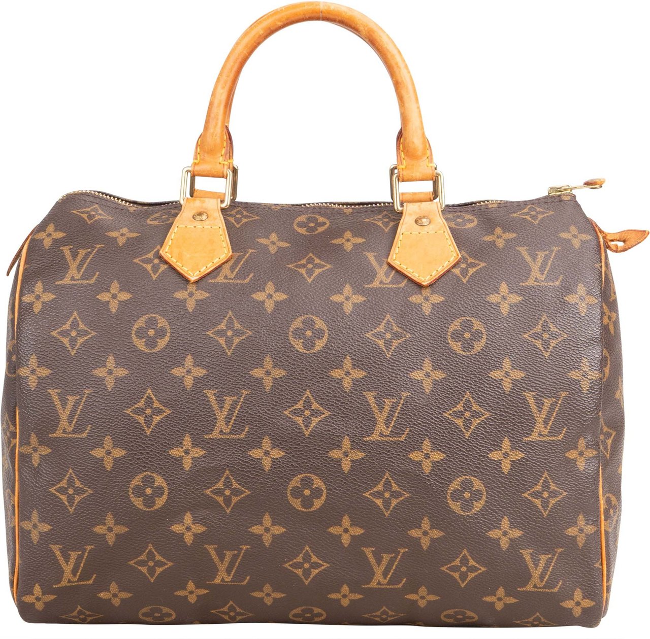 Louis Vuitton Louis Vuitton Canvas Monogram Speedy 30 Handbag Bruin