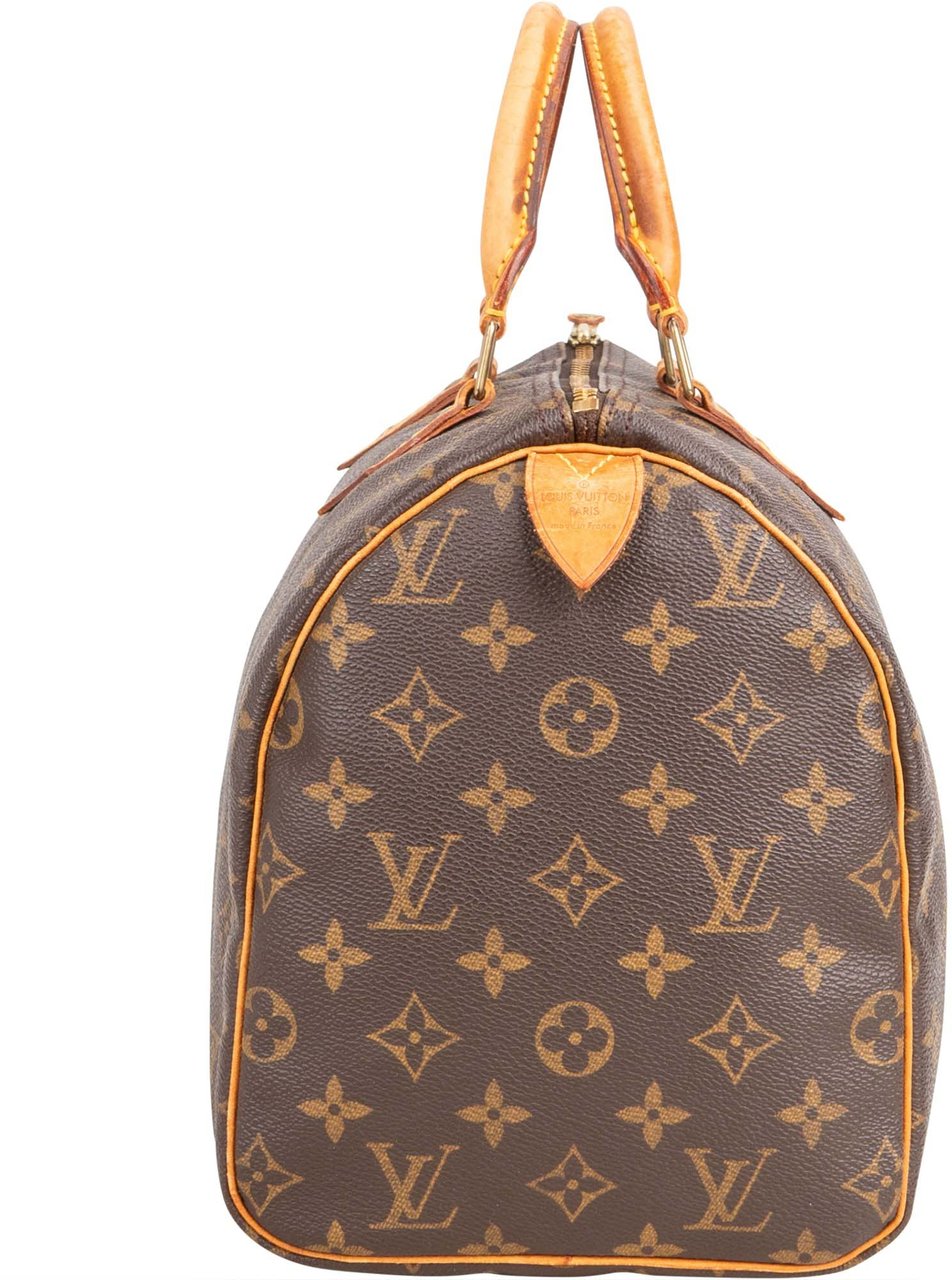 Louis Vuitton Louis Vuitton Canvas Monogram Speedy 30 Handbag Bruin