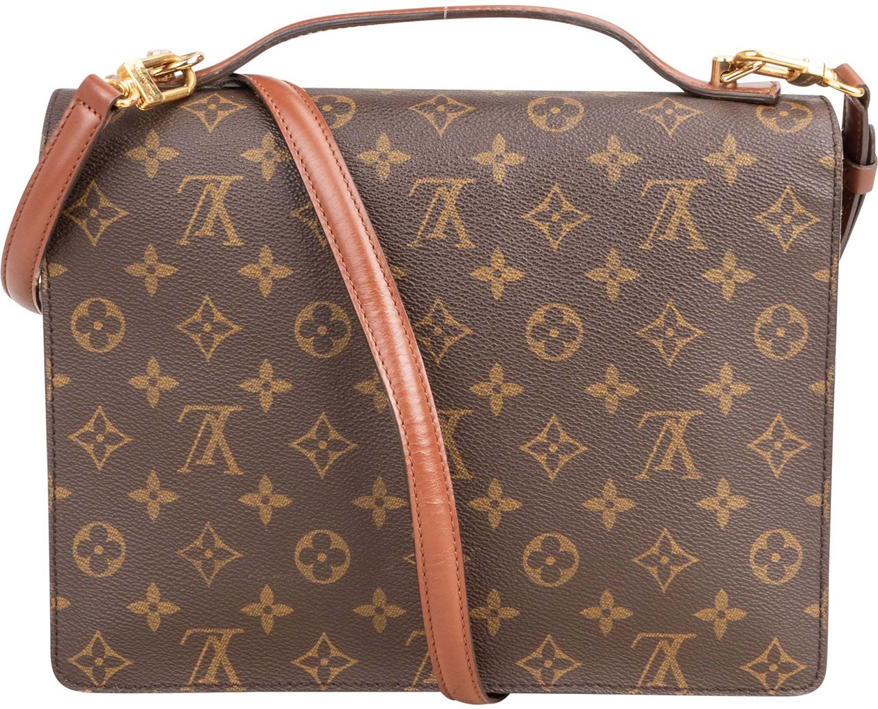 Louis Vuitton Louis Vuitton Canvas Monogram Monceau Handbag Bruin