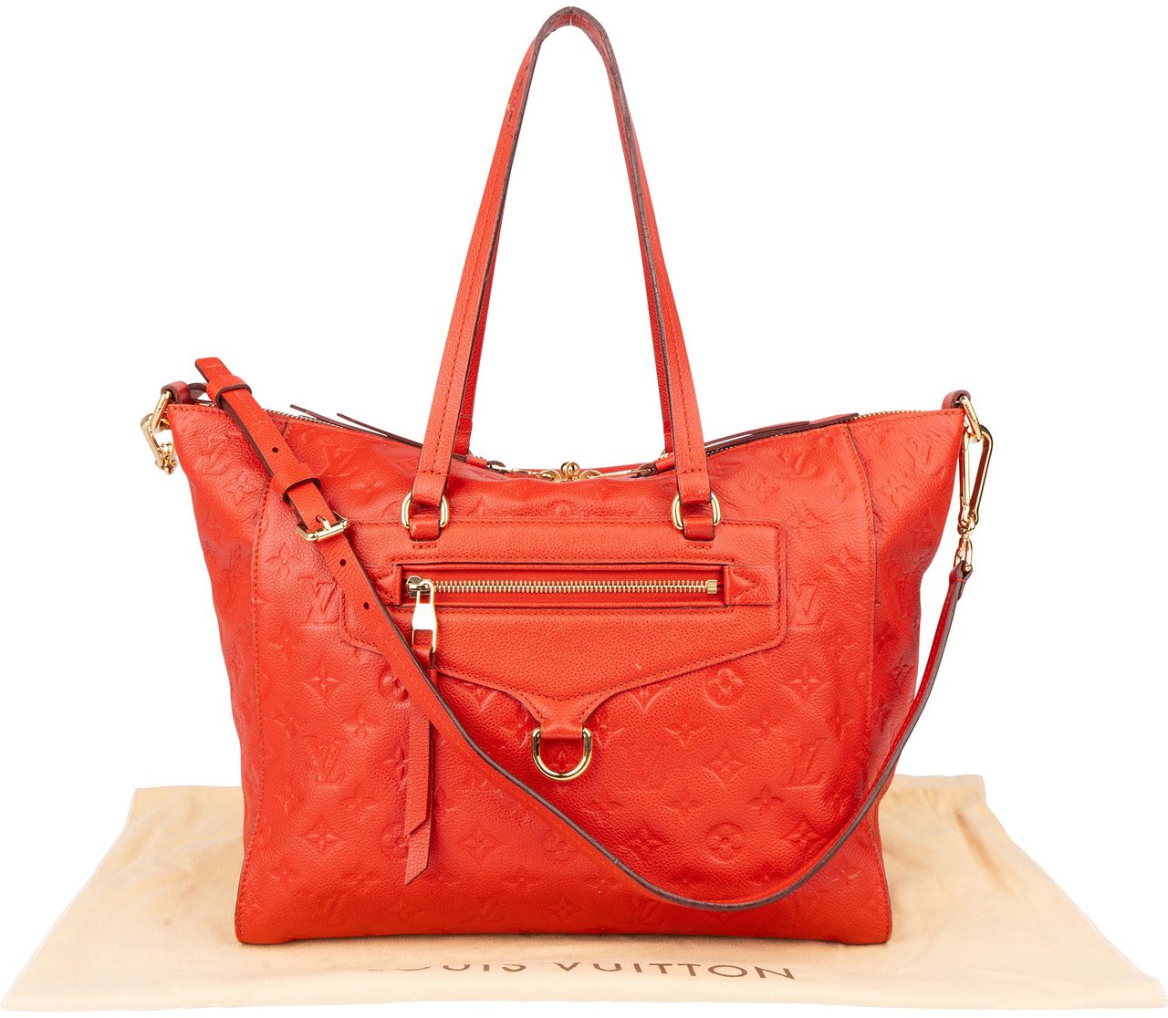 Louis Vuitton Louis Vuitton Red Leather Empreinte Monogram Lumineuse Handbag Rood