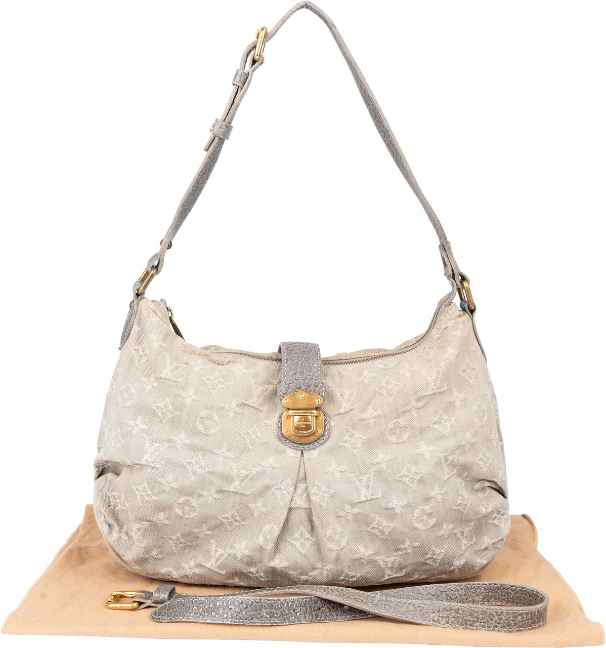 Louis Vuitton Louis Vuitton Denim Monogram Mahina Shoulder Bag Donkergrijs