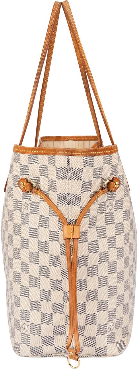Louis Vuitton Louis Vuitton Damier Azur Monogram Neverfull MM Shopper Handbag Wit