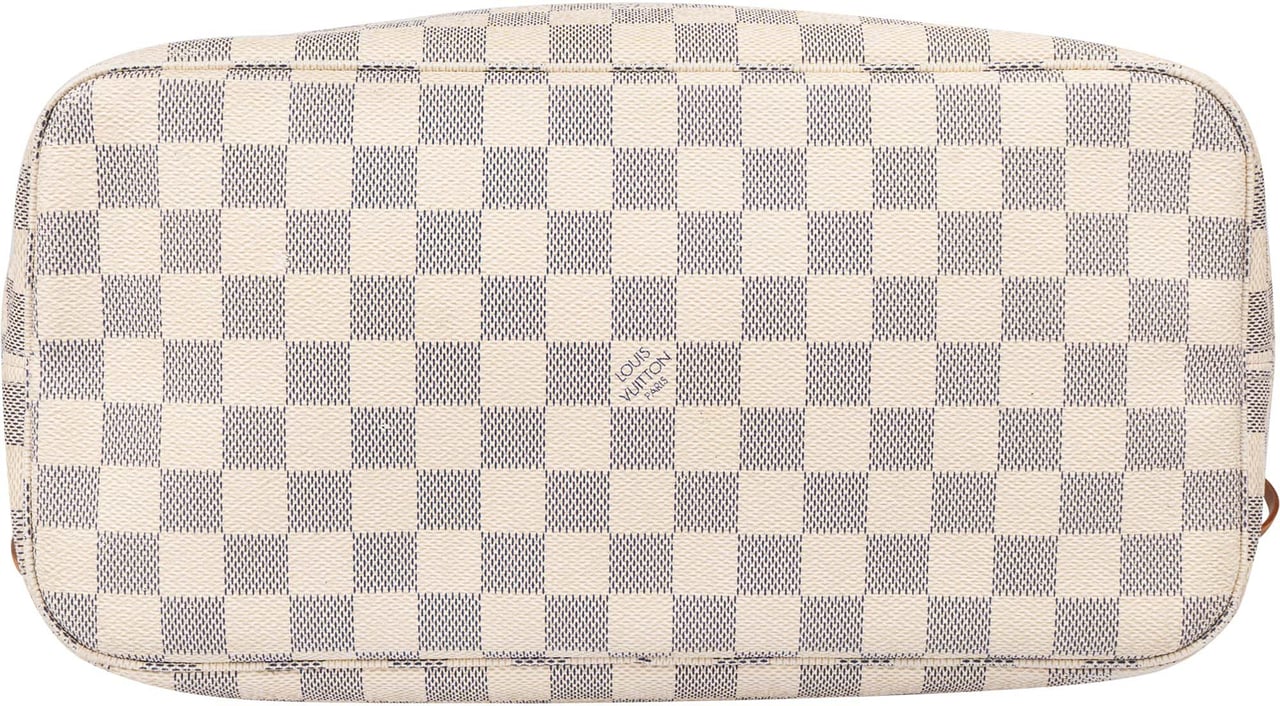Louis Vuitton Louis Vuitton Damier Azur Monogram Neverfull MM Shopper Handbag Wit