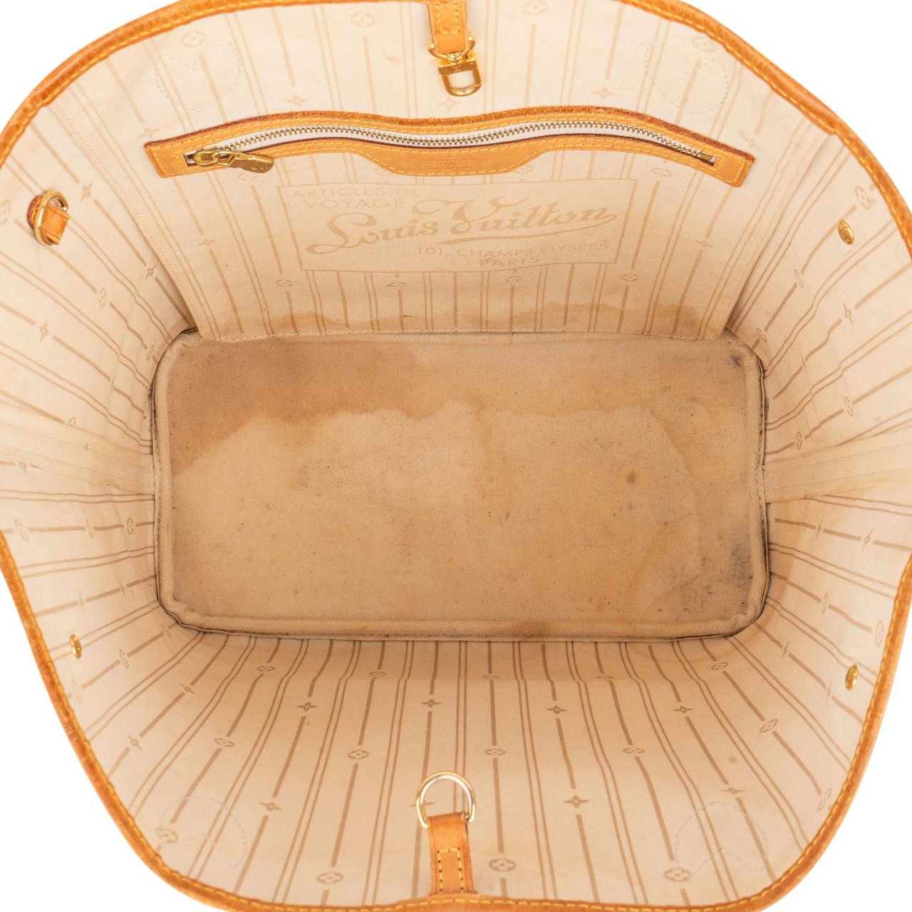 Louis Vuitton Louis Vuitton Damier Azur Monogram Neverfull MM Shopper Handbag Wit