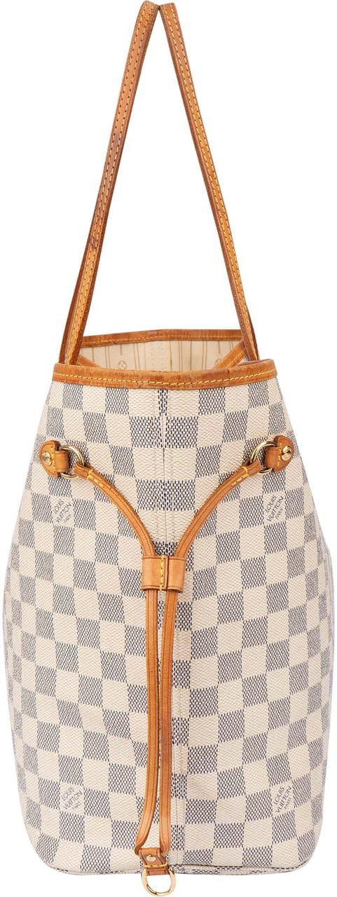Louis Vuitton Louis Vuitton Damier Azur Monogram Neverfull MM Shopper Handbag Wit