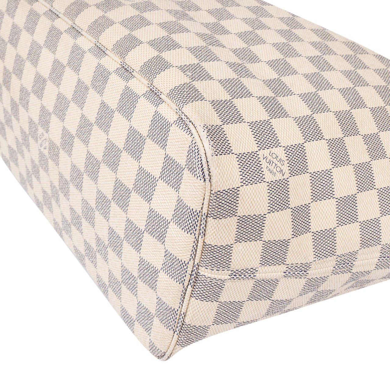 Louis Vuitton Louis Vuitton Damier Azur Monogram Neverfull MM Shopper Handbag Wit