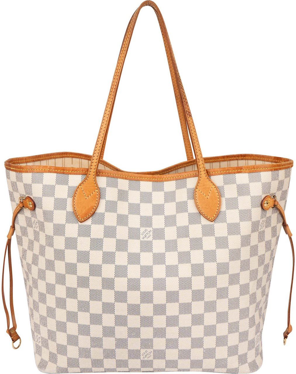 Louis Vuitton Louis Vuitton Damier Azur Monogram Neverfull MM Shopper Handbag Wit