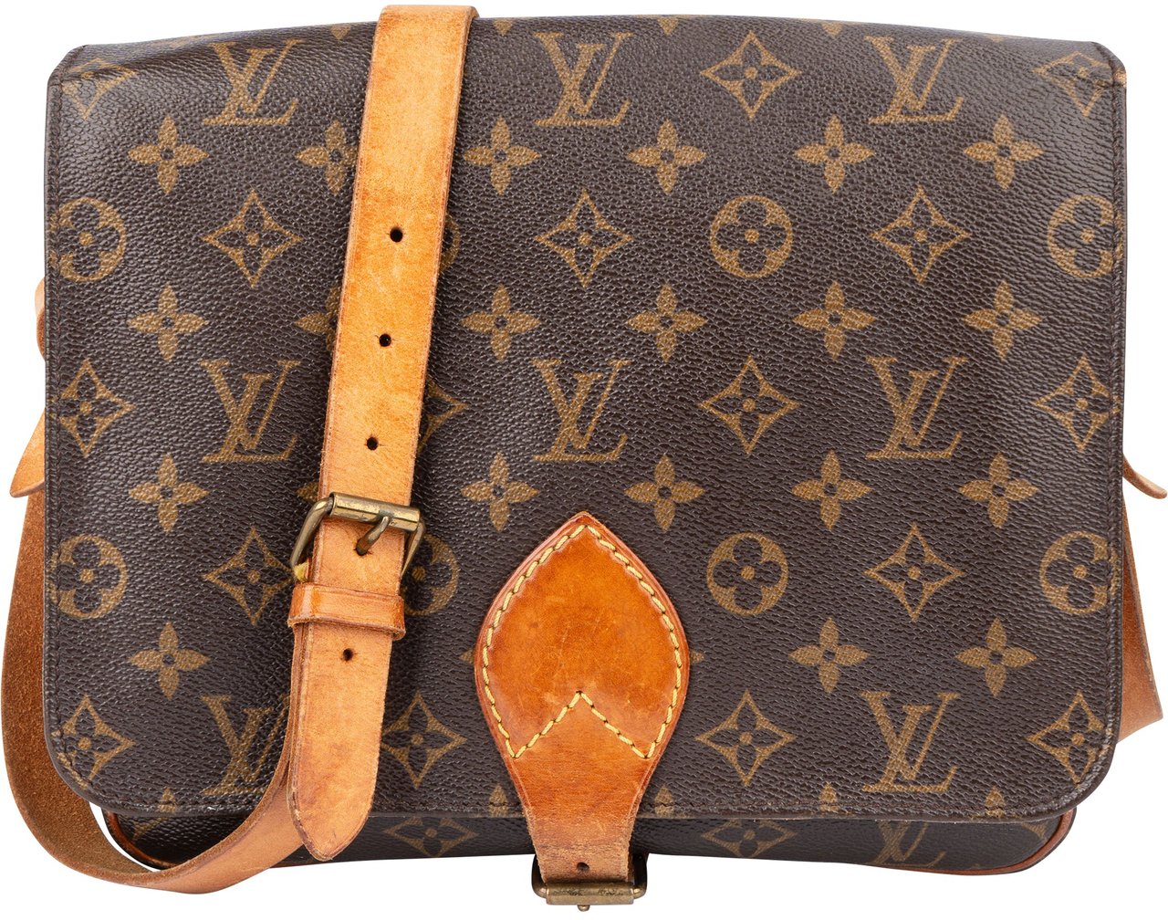 Louis Vuitton Louis Vuitton Canvas Monogram Cartouchiere GM Crossbody Bag Bruin