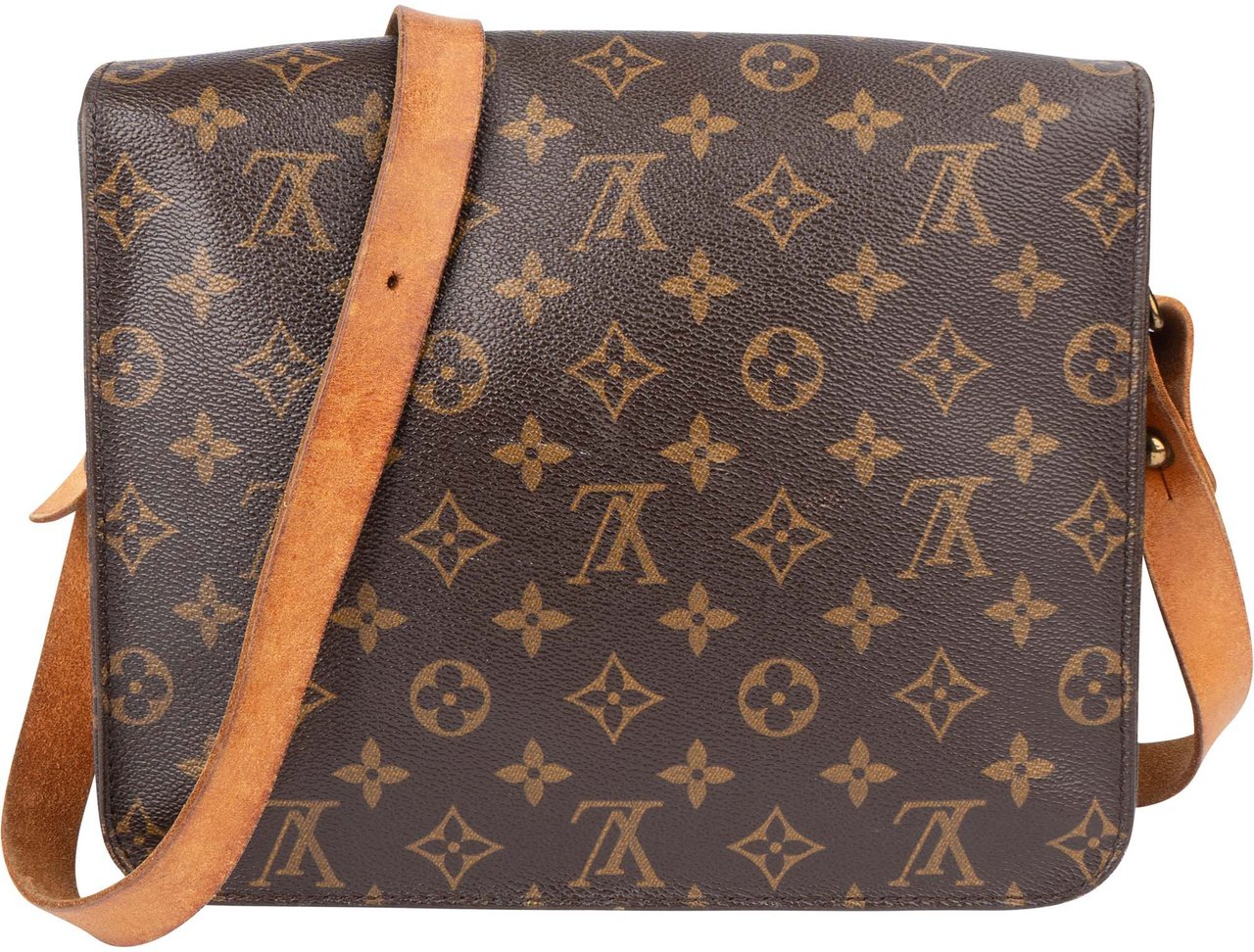 Louis Vuitton Louis Vuitton Canvas Monogram Cartouchiere GM Crossbody Bag Bruin