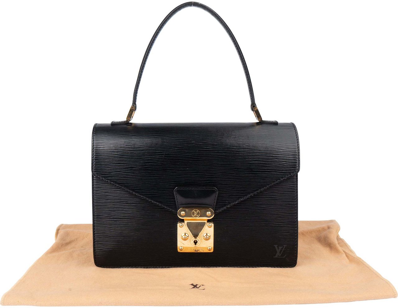 Louis Vuitton Louis Vuitton Noir Epi Leather Concorde Handbag Zwart