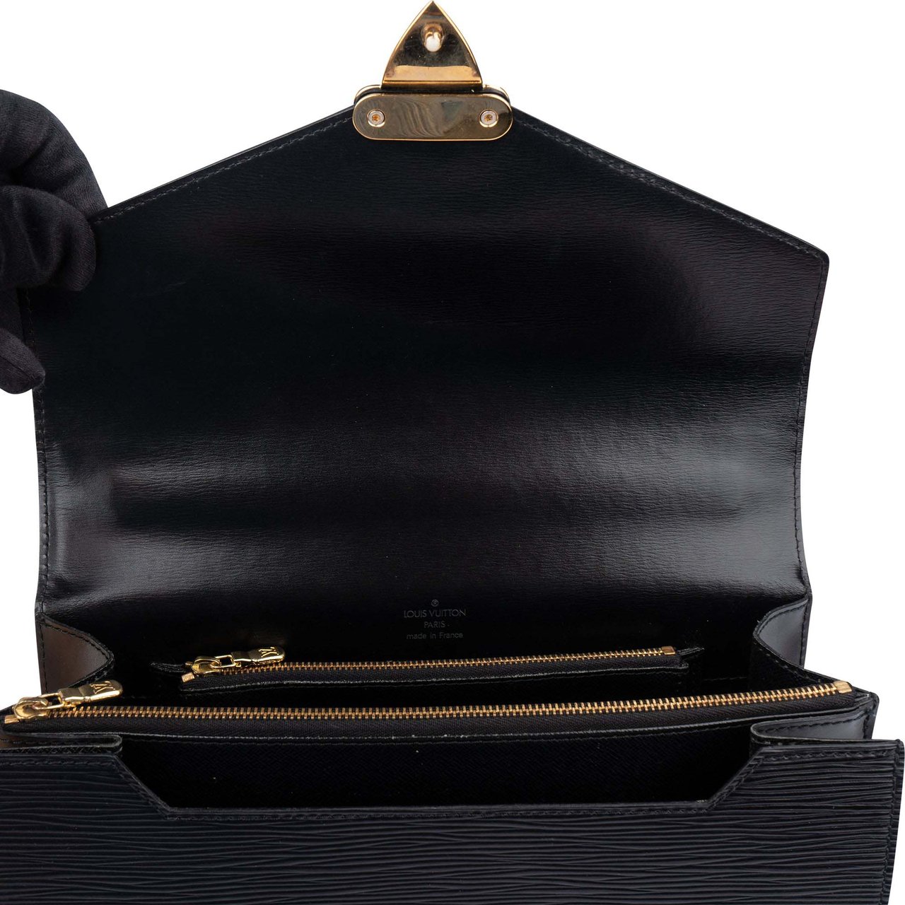 Louis Vuitton Louis Vuitton Noir Epi Leather Concorde Handbag Zwart