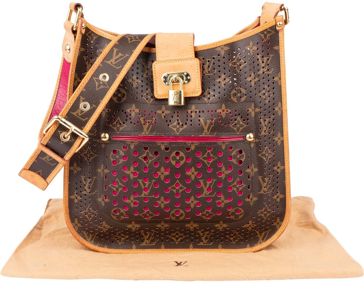 Louis Vuitton Louis Vuitton Limited Perforated Canvas Monogram Musette Crossbody Bag Bruin