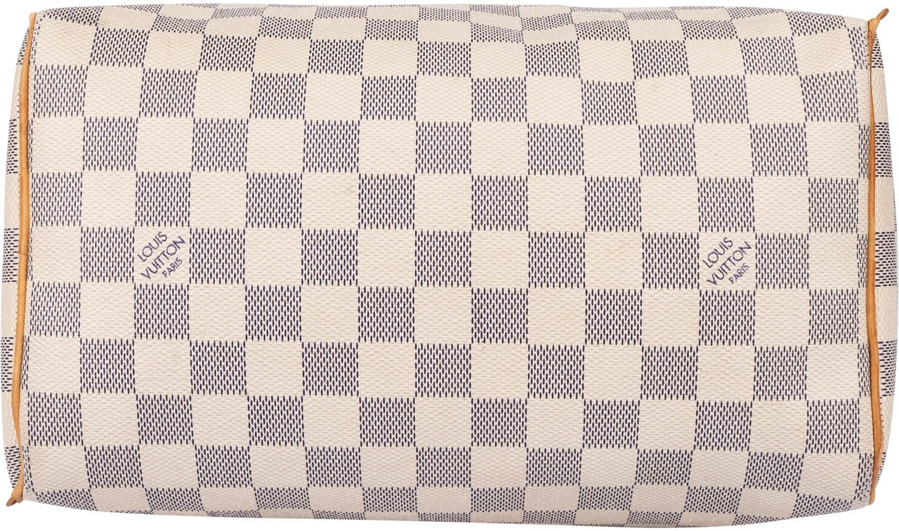 Louis Vuitton Louis Vuitton Damier Azur Monogram Speedy 25 Handbag Wit