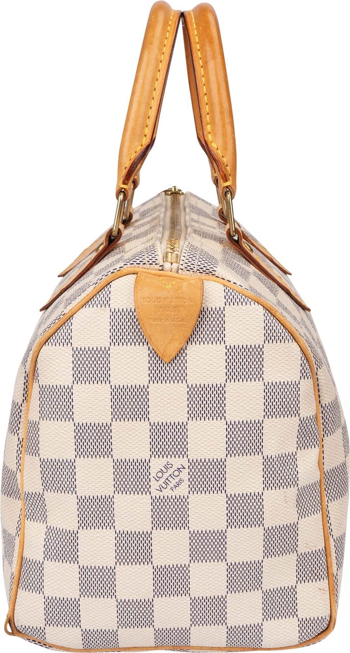 Louis Vuitton Louis Vuitton Damier Azur Monogram Speedy 25 Handbag Wit