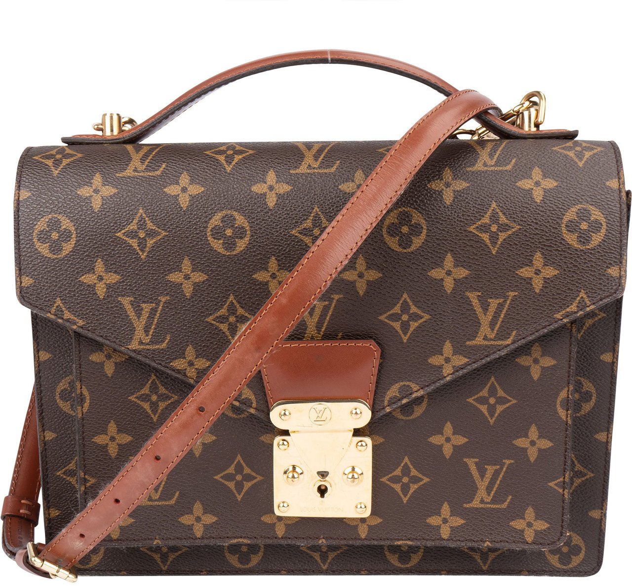Louis Vuitton Louis Vuitton Canvas Monogram Monceau Handbag Bruin