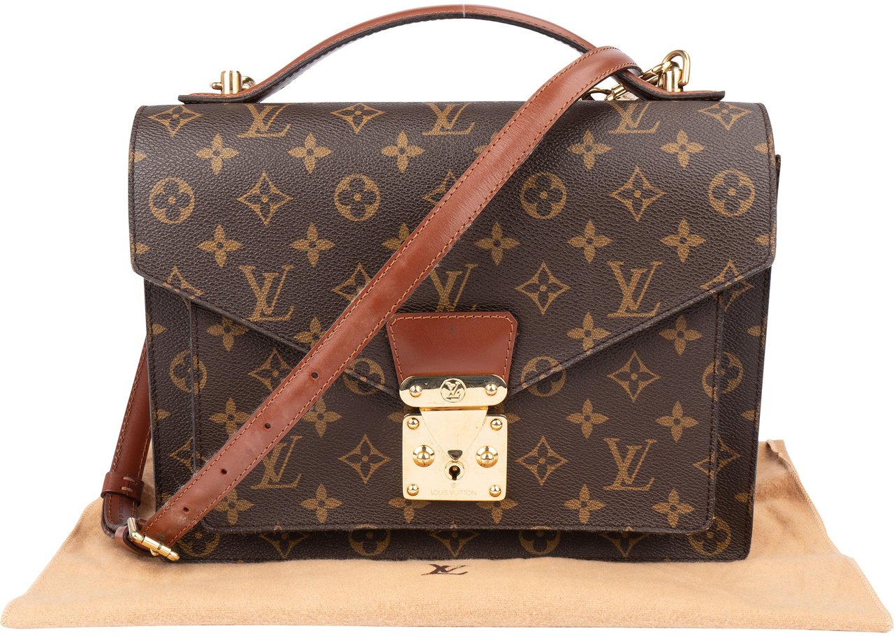 Louis Vuitton Louis Vuitton Canvas Monogram Monceau Handbag Bruin