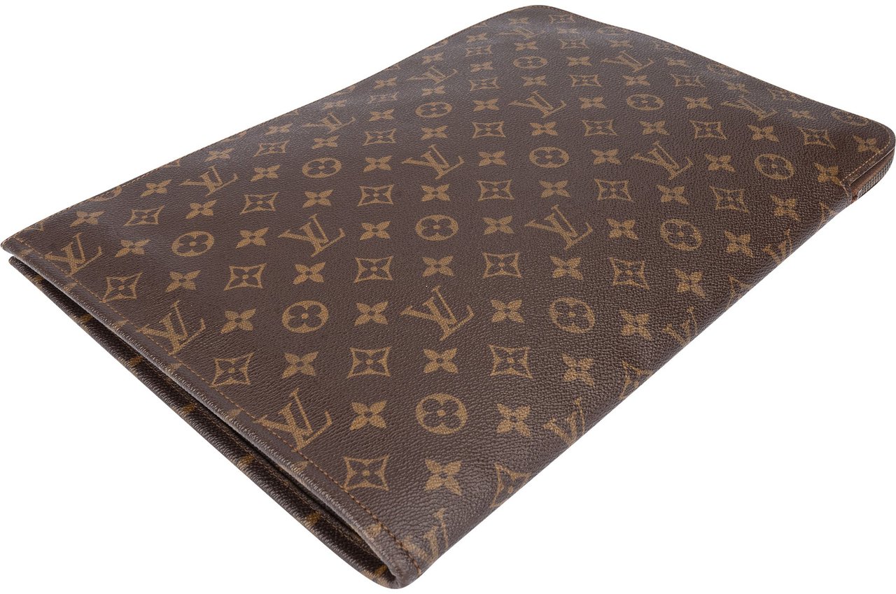 Louis Vuitton Louis Vuitton Canvas Monogram Laptop Clutch Bruin