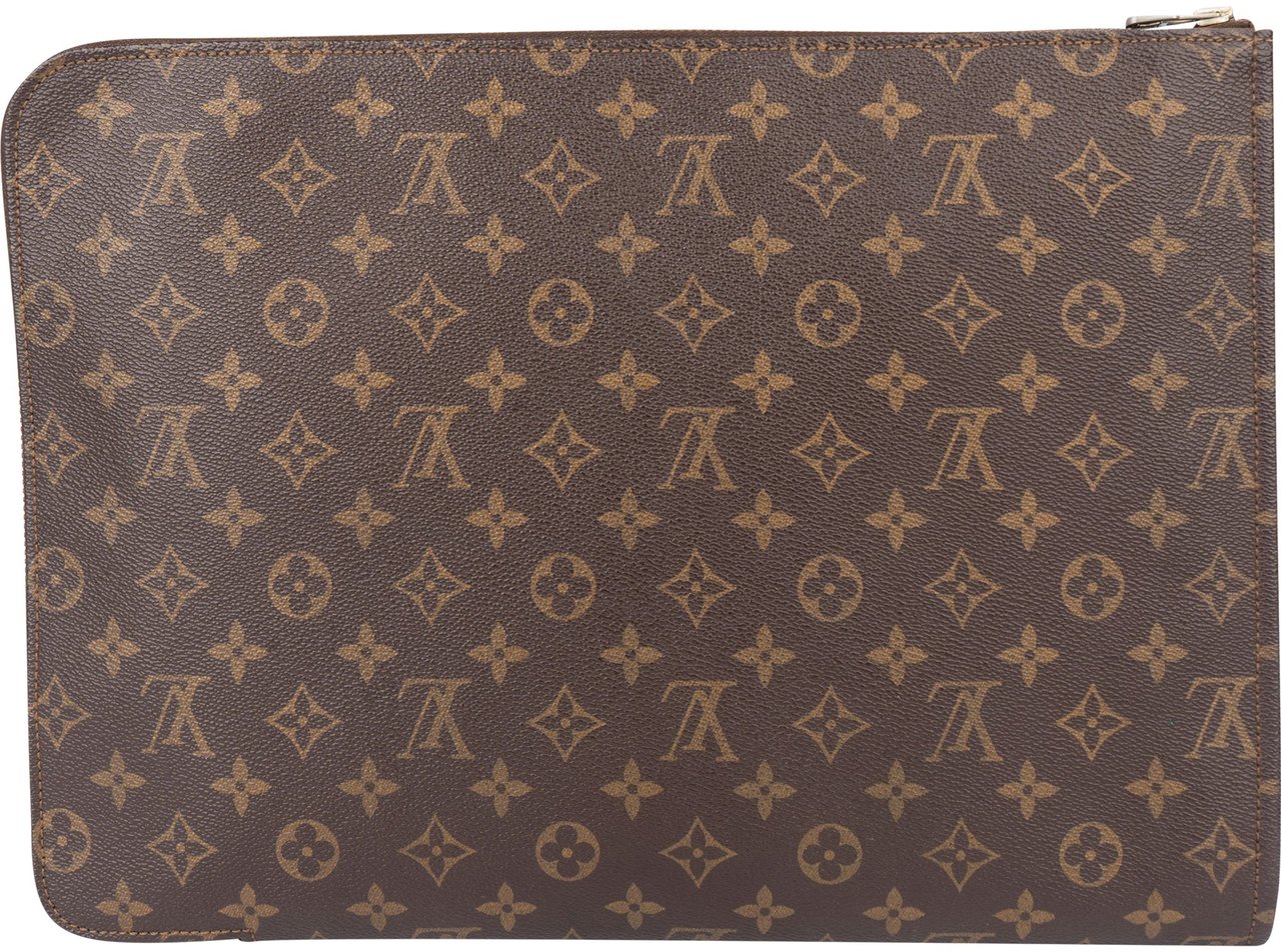 Louis Vuitton Louis Vuitton Canvas Monogram Laptop Clutch Bruin