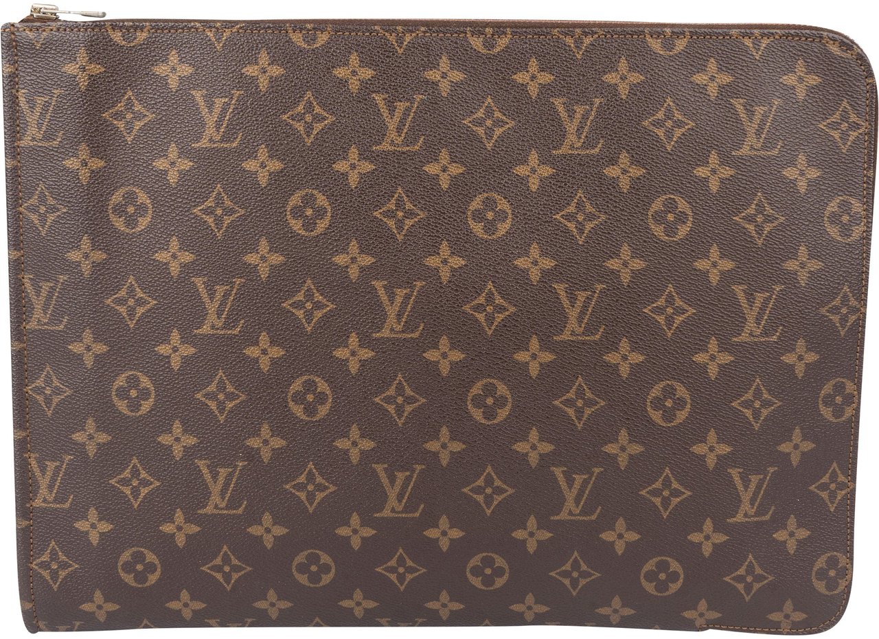 Louis Vuitton Louis Vuitton Canvas Monogram Laptop Clutch Bruin