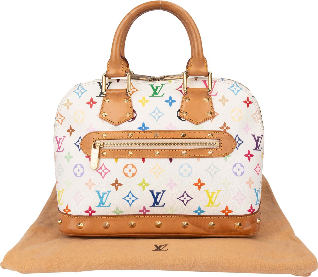 Louis Vuitton Limited Murakami Multicolor Alma PM Handbag Wit