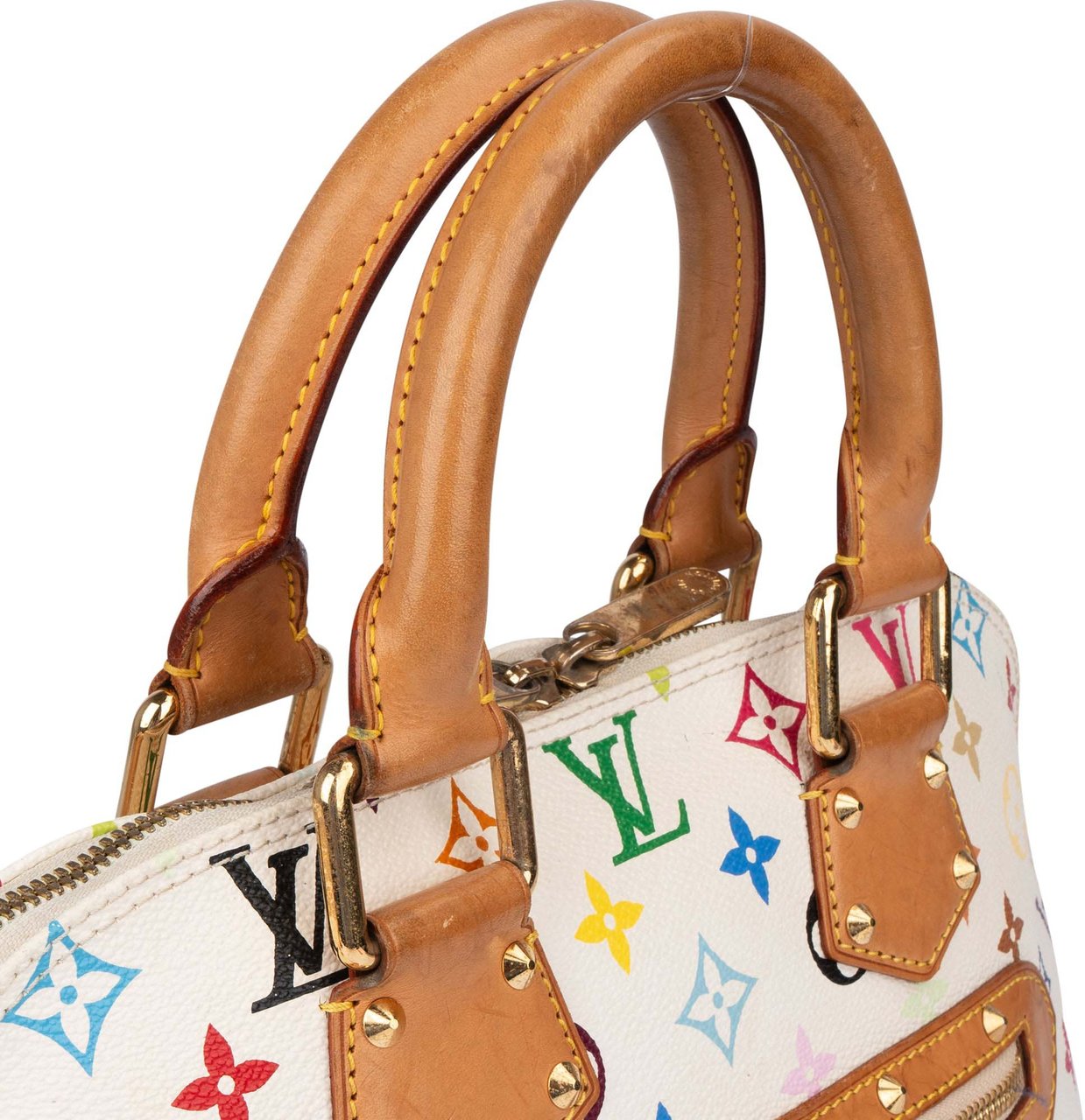 Louis Vuitton Limited Murakami Multicolor Alma PM Handbag Wit